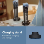 Philips Series 7000 Baardtrimmer mannen - 4 Trimkammen - Dockingstation- Waterproof - Haaropvangsysteem - Opbergetui - Snel laden - Zwart - BT7665/15
