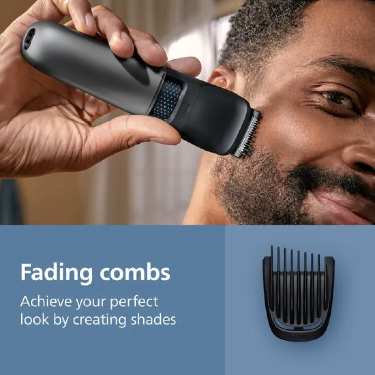 philips series 7000 baardtrimmer mannen - 4 trimkammen - dockingstation- waterproof - haaropvangsysteem - opbergetui - snel laden - zwart - bt7665/15