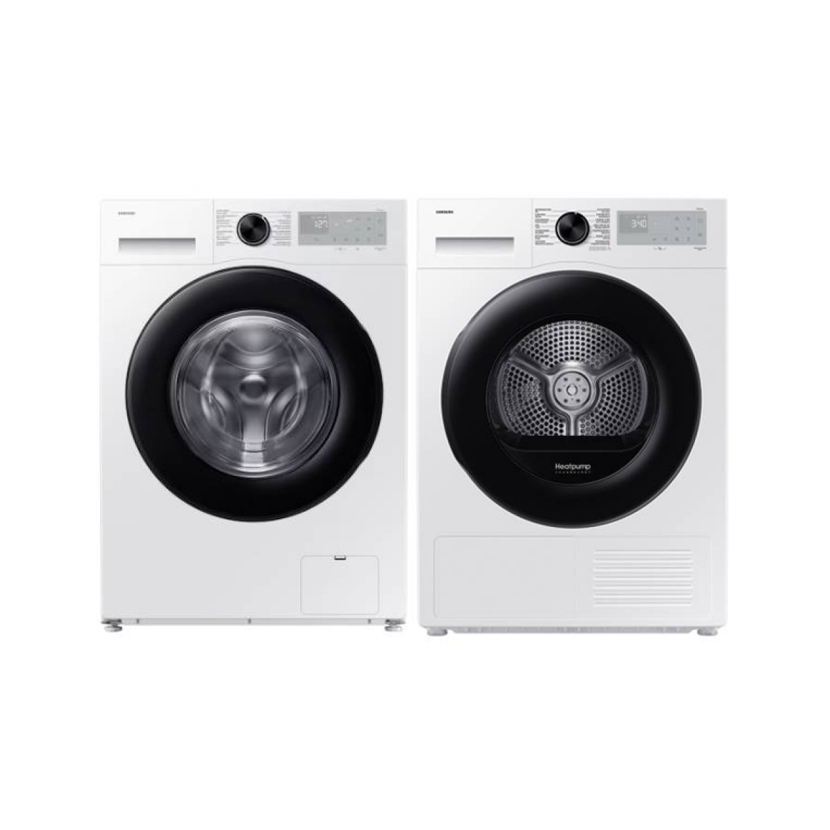 WW1UFG5U34AH__DV9UDG52A0AH samsung was- & droogcombinatie 10kg ww1ufg5u34ah + 9kg dv9udg52a0ah combideal – €100 cashback actie - afbeelding 1