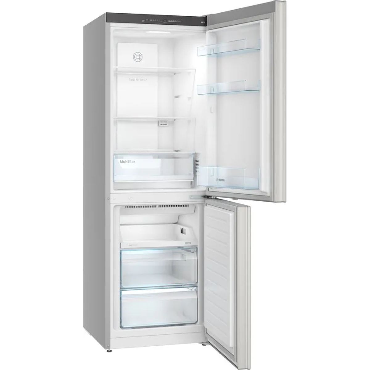 bosch kgn33nsdb - serie 2 - koelkast -koel-vriescombinatie - 175.4 x 61.4 cm - total no frost - nooit meer ontdooien - zilver- led verlichting - energielabel d