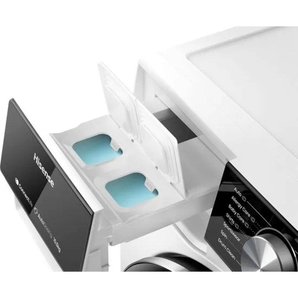 hisense 5s serie wf5s1045bw - wasmachine met energielabel a - 10,5kg - auto dosing - 72db (a) - steam wash -1400 toeren - power wash 49' - connectlife