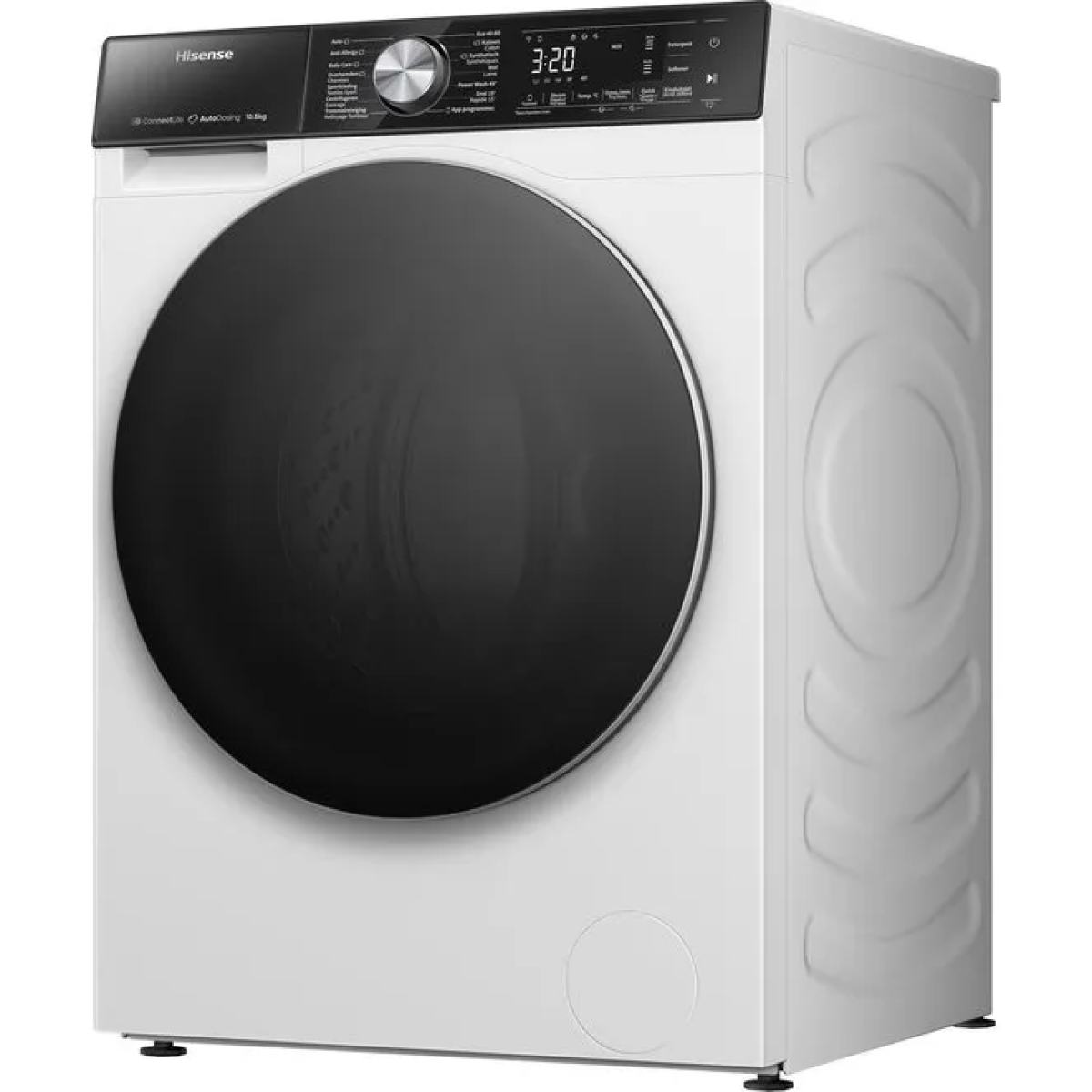 hisense 5s serie wf5s1045bw - wasmachine met energielabel a - 10,5kg - auto dosing - 72db (a) - steam wash -1400 toeren - power wash 49' - connectlife