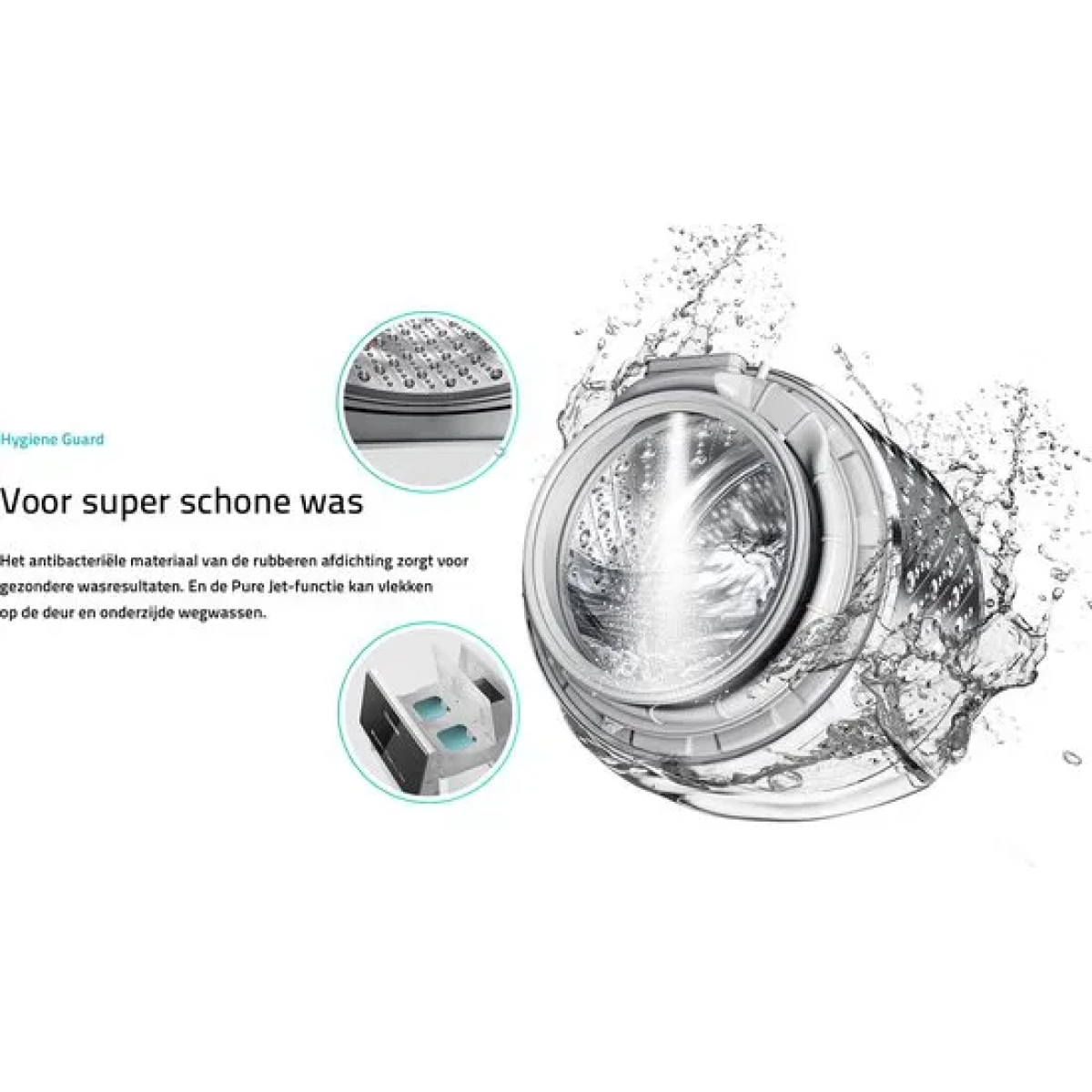 hisense 5s serie wf5s1045bw - wasmachine met energielabel a - 10,5kg - auto dosing - 72db (a) - steam wash -1400 toeren - power wash 49' - connectlife