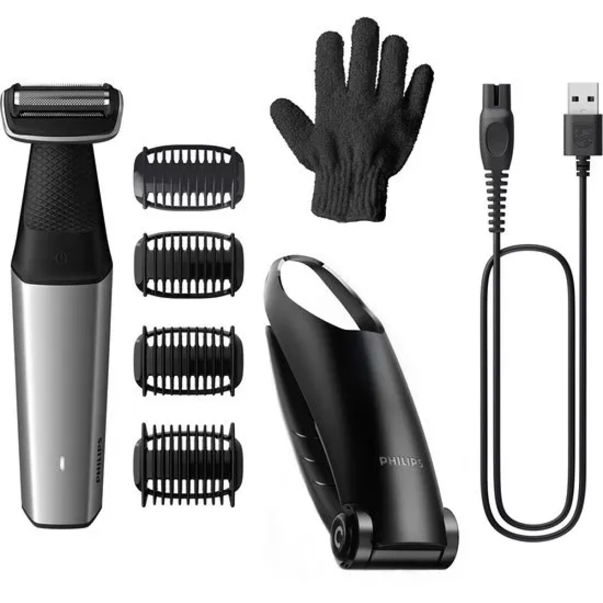 philips series 5000 bg5021/16 - bodygroomer voor mannen - zilver