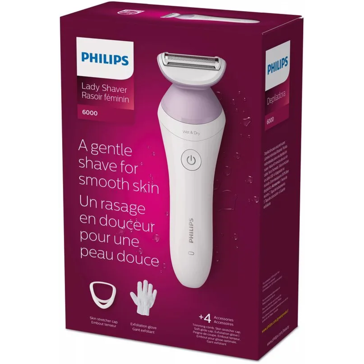 philips series 6000 brl136/00 - ladyshave voor vrouwen - nat en droog