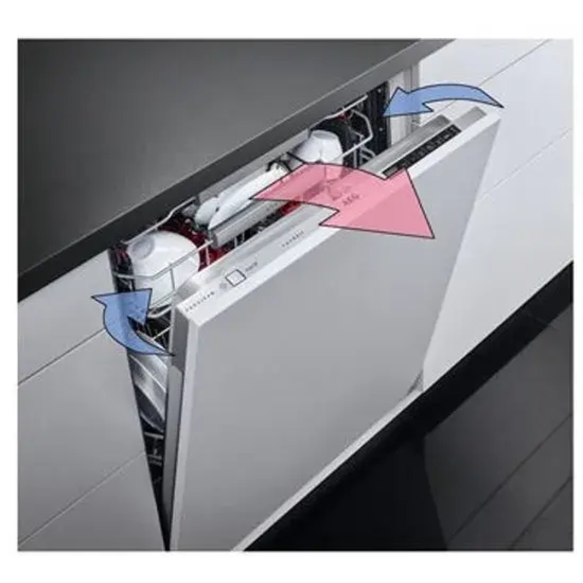 aeg fsk77708p inbouw vaatwasser - volledig integreerbaar - 60 cm - energiezuinig - 14 couvert xxl