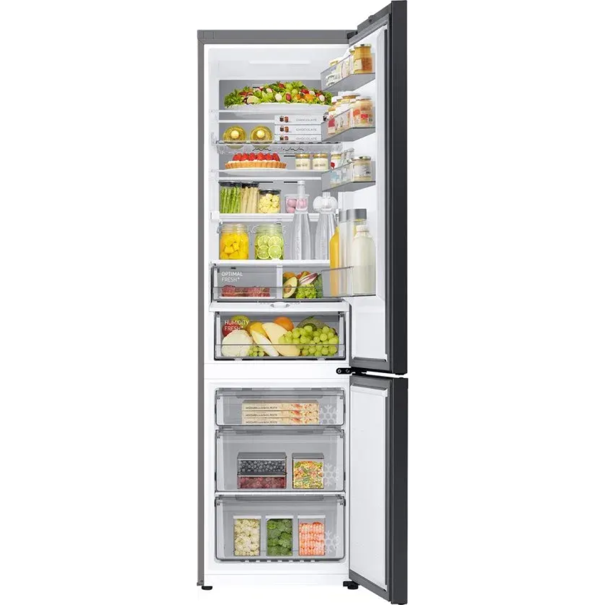 samsung bespoke rb38c7b5ab1-ef - koel-vriescombinatie - zwart - met wi-fi