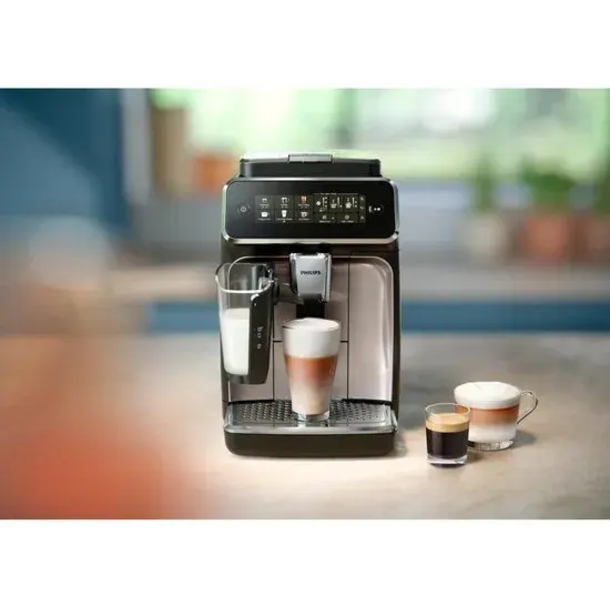philips 3300 series lattego ep3341/50 - espressomachine - 5 soorten koffie + heet water - zwart / chroom - + aquaclean filter