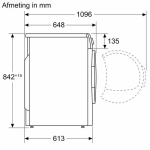 800 W, 220-240 V, 50 Hz, 10 A, 92 kWh, 112 L, 59 dB, 1.45 m, LED, 1-24 uur, 9 kg, 4:25, Wit, 842 x 598 x 613 mm, 53.3 kg