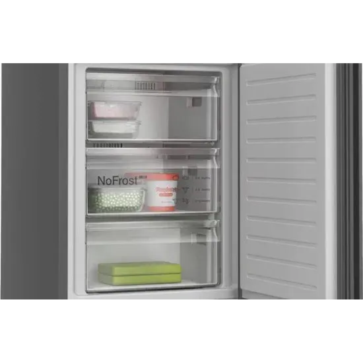 bosch serie 4 kgn39ocaf koel-vriescombinatie vrijstaand 363 l antraciet, roestvrijstaal