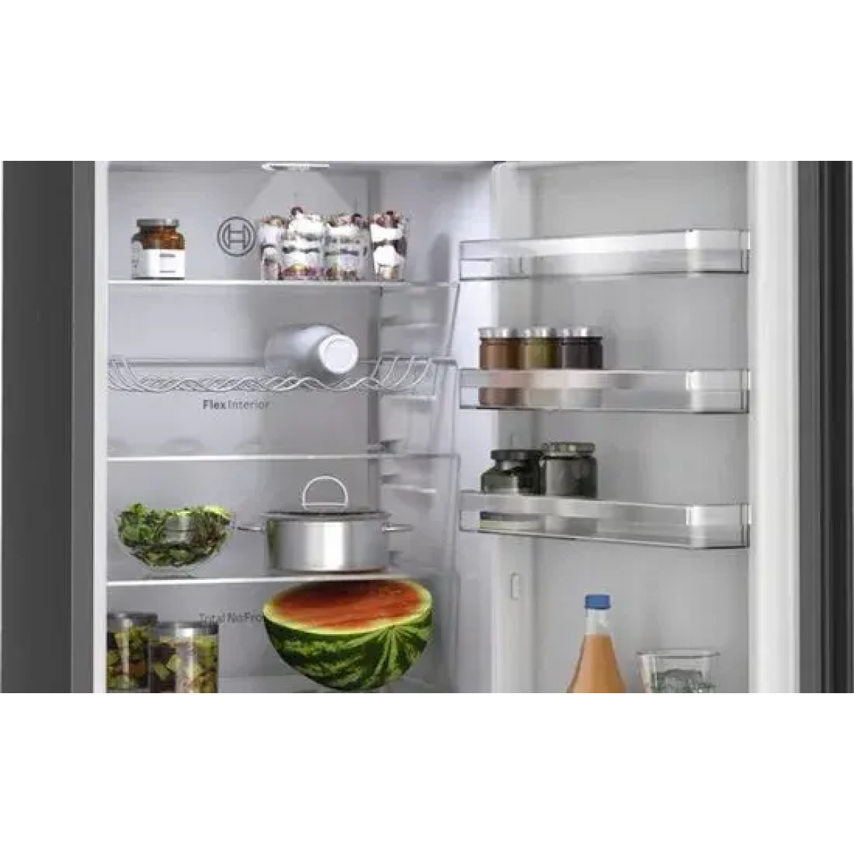 bosch serie 4 kgn39ocaf koel-vriescombinatie vrijstaand 363 l antraciet, roestvrijstaal