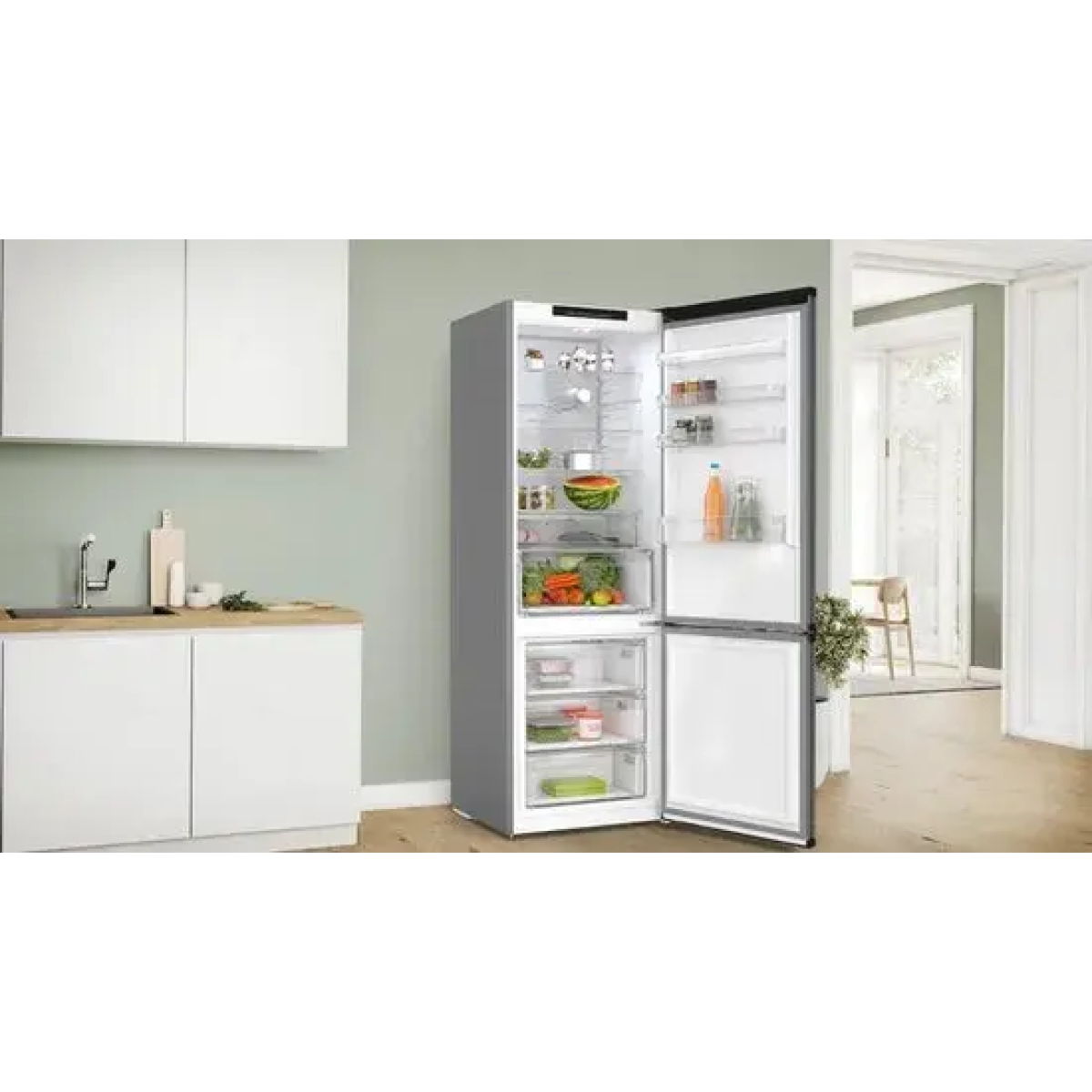 bosch serie 4 kgn49ocaf koel-vriescombinatie vrijstaand 440 l antraciet