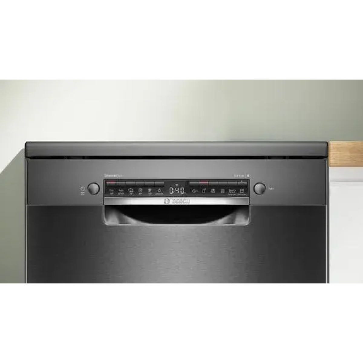 bosch serie 4 sms4emc06e, vrijstaand, volledige grootte (60 cm), zwart, grijs, knoppen, 1,75 m