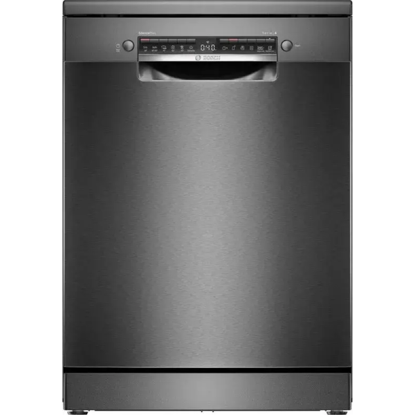 Bosch Serie 4 SMS4EMC06E, Vrijstaand, Volledige grootte (60 cm), Zwart, Grijs, Knoppen, 1,75 m