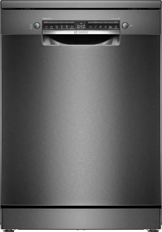 Bosch Serie 4 SMS4EMC06E, Vrijstaand, Volledige grootte (60 cm), Zwart, Grijs, Knoppen, 1,75 m bosch serie 4 sms4emc06e, vrijstaand, volledige grootte (60 cm), zwart, grijs, knoppen, 1,75 m