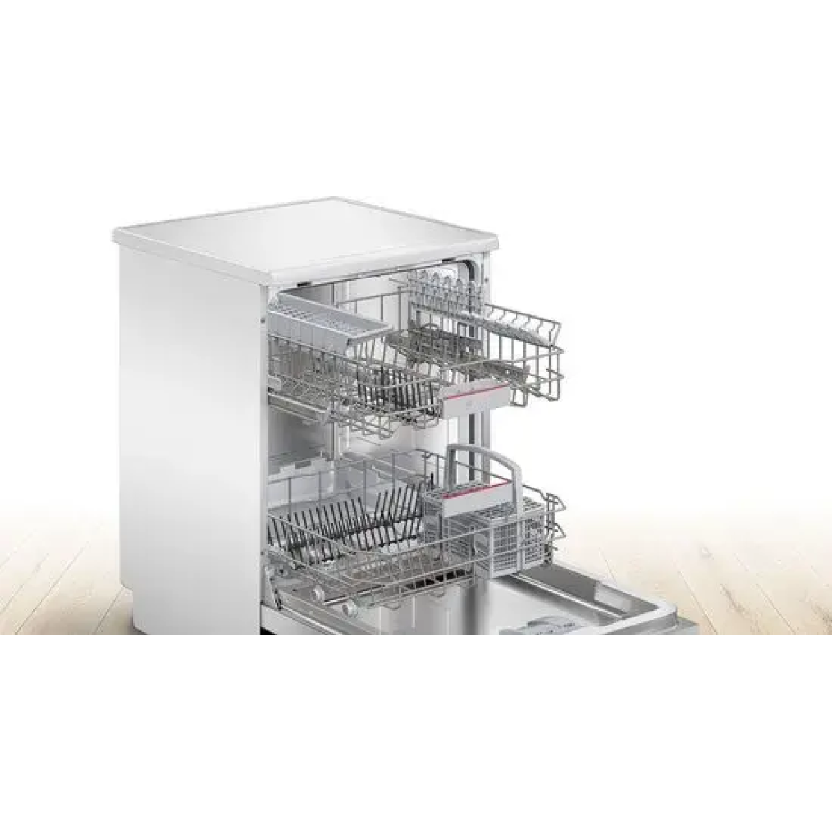 bosch sms4htw00e - serie 4 - vaatwasser - vrijstaande vaatwasser - 60 cm - stil - wit - home connect
