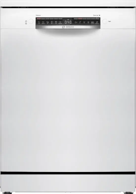 Bosch SMS4HTW00E - Serie 4 - Vaatwasser - Vrijstaande vaatwasser - 60 cm - Stil - Wit - Home connect bosch sms4htw00e - serie 4 - vaatwasser - vrijstaande vaatwasser - 60 cm - stil - wit - home connect