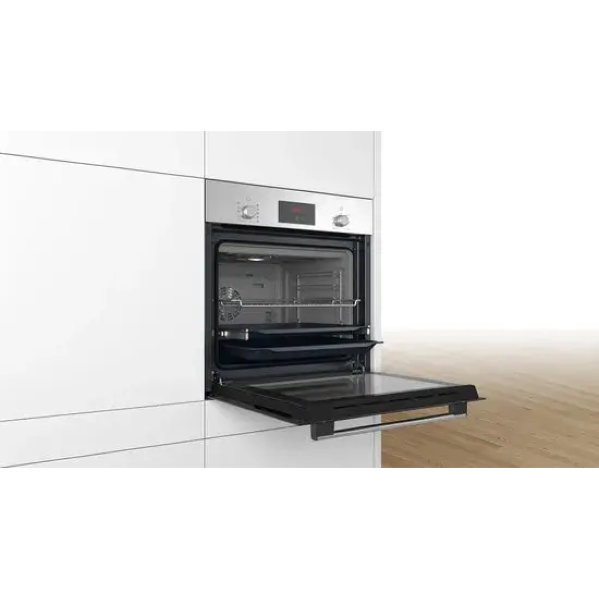 inbouwoven 66l 60cm ecoclean rvs - bosch - hbf154es0
