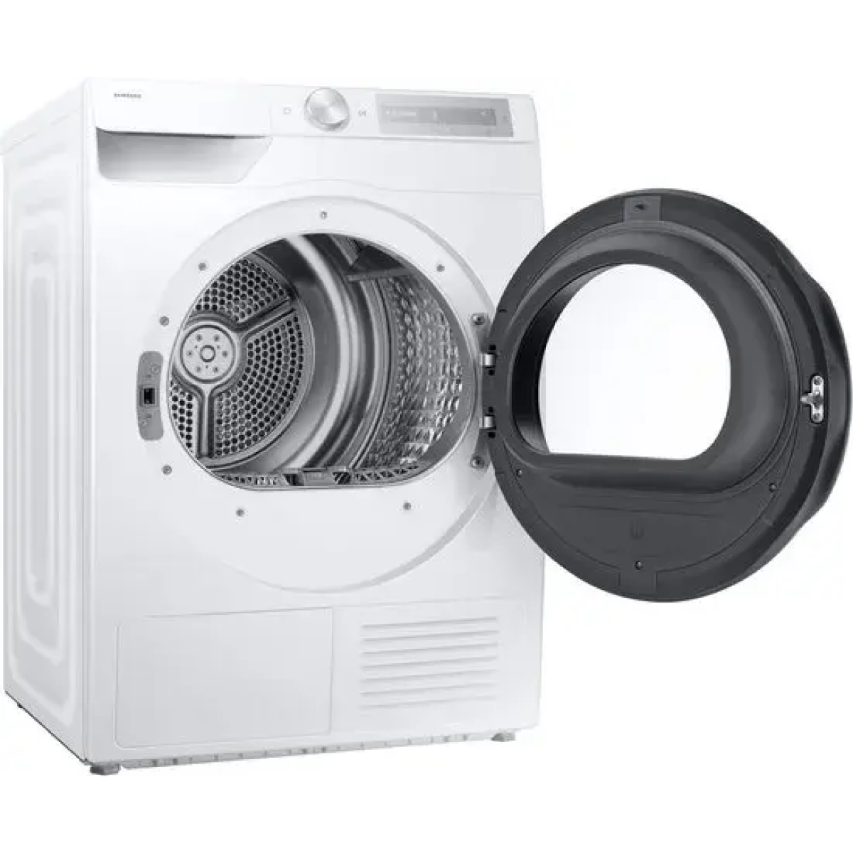 samsung dv90dg6845lh, vrijstaand, voorlader, warmtepomp, wit, draaiknop, touch, rechts