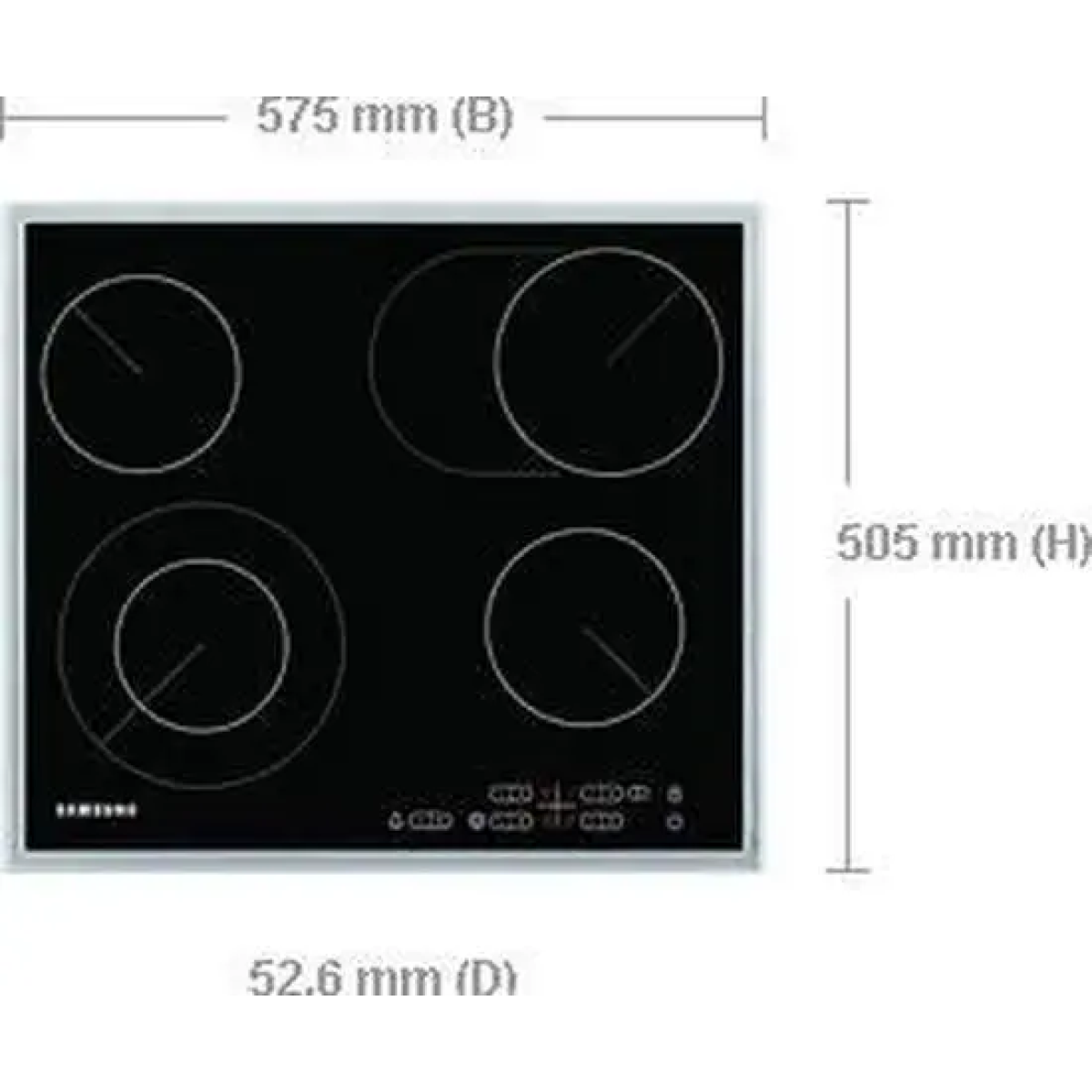 samsung nz64f5rd9ab/ef - inbouw keramische kookplaat