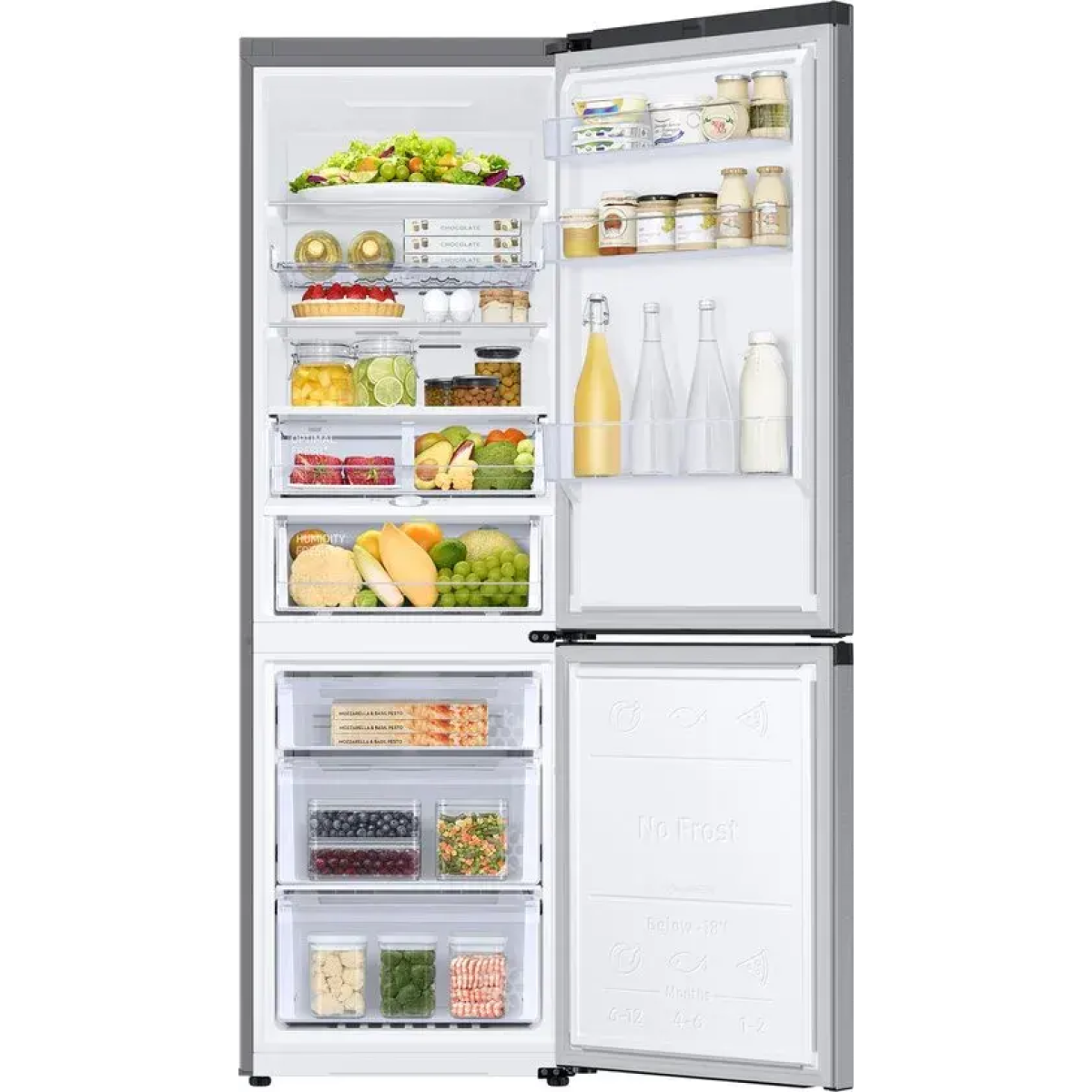 samsung rb34c675dsa - koel-vriescombinatie - zilver - met wi-fi