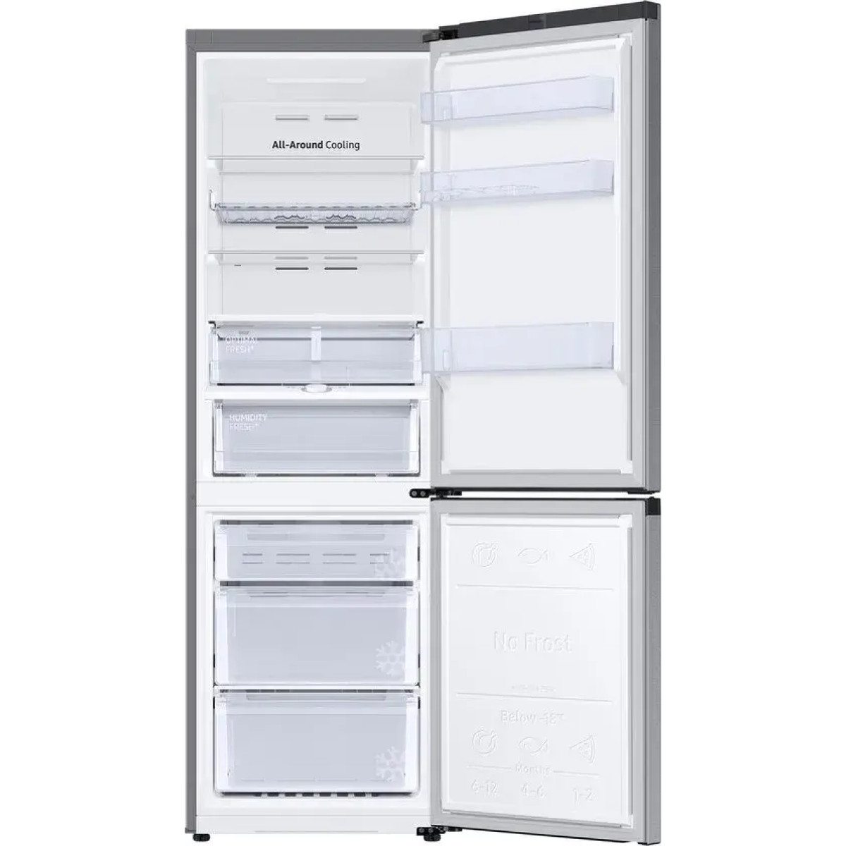 samsung rb34c675dsa - koel-vriescombinatie - zilver - met wi-fi