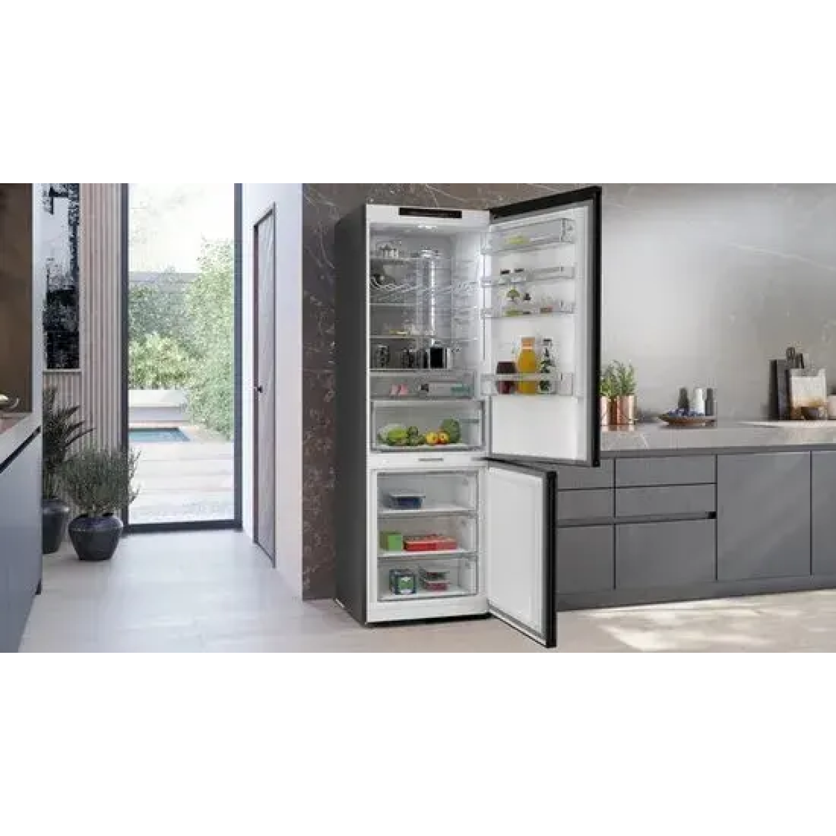 siemens iq500 kg49n4xaf koel-vriescombinatie vrijstaand 440 l zwart