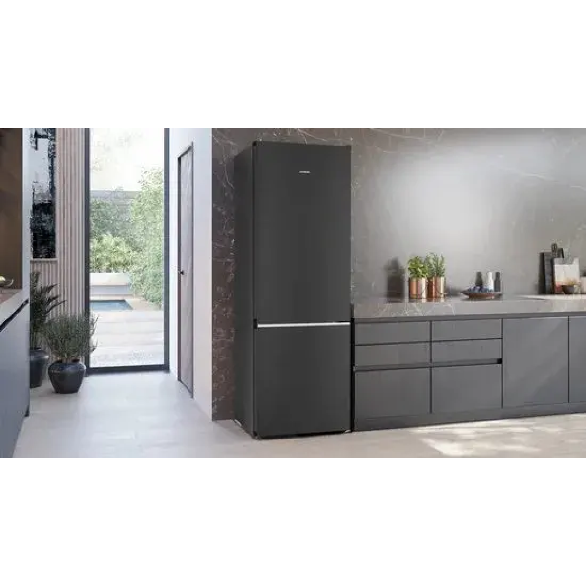 siemens iq500 kg49n4xaf koel-vriescombinatie vrijstaand 440 l zwart