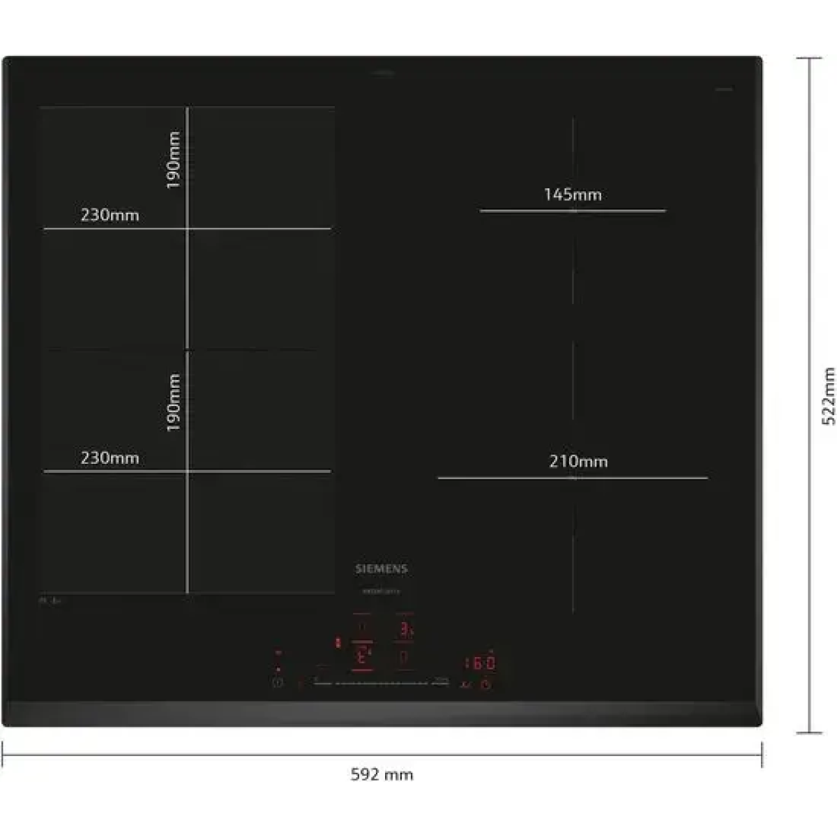 siemens iq700 ex651hec1m kookplaat zwart ingebouwd 60 cm inductiekookplaat zones 4 zone(s)
