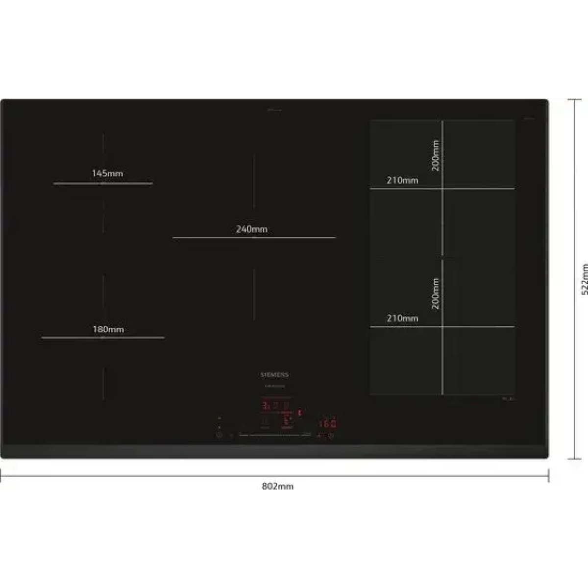 siemens iq700 ex851hvc1m kookplaat zwart ingebouwd 80 cm inductiekookplaat zones 5 zone(s)