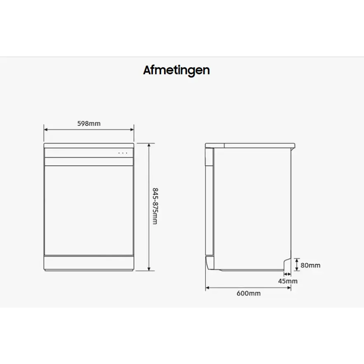 samsung dw70h73ycfr vrijstaand vaatwasser 60cm inox grijs energielabel c 14 couverts - afbeelding 8