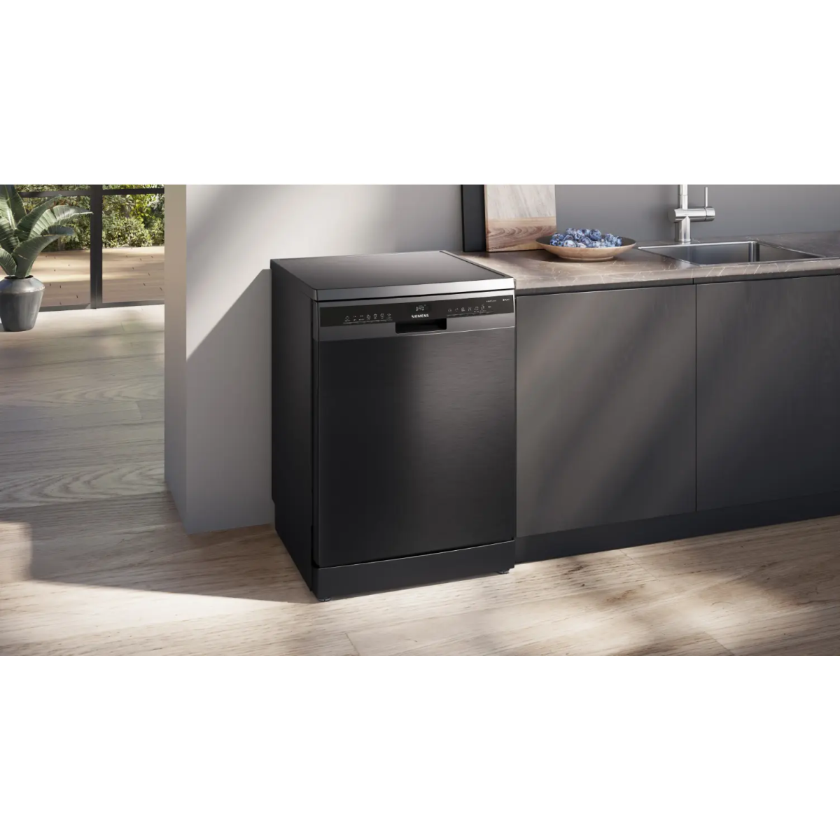 siemens sn23ec05me iq300 vrijstaand vaatwasser 60cm - anti vingerafdrukstaal geborsteld zwart - b - afbeelding 3