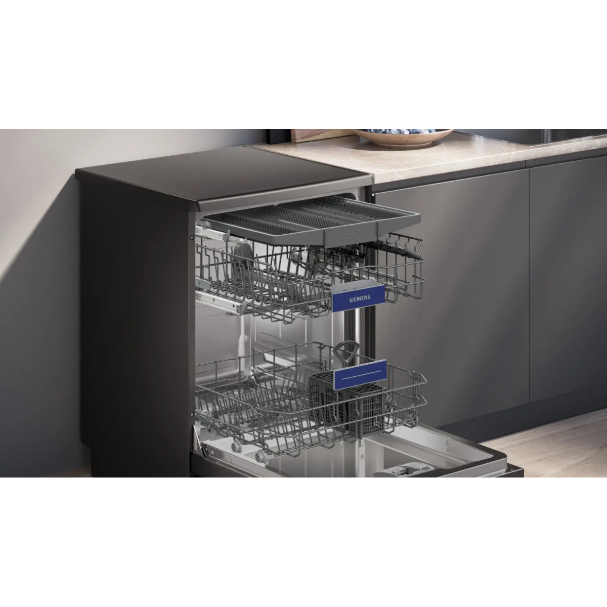 siemens sn23ec05me iq300 vrijstaand vaatwasser 60cm - anti vingerafdrukstaal geborsteld zwart - b - afbeelding 5