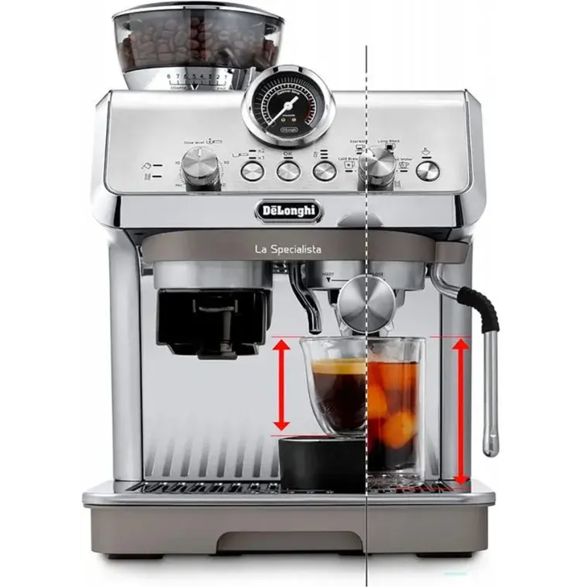 de'longhi la specialista arte evo ec9255.m - pistonmachine met bonenmaler - cold brew - grijs