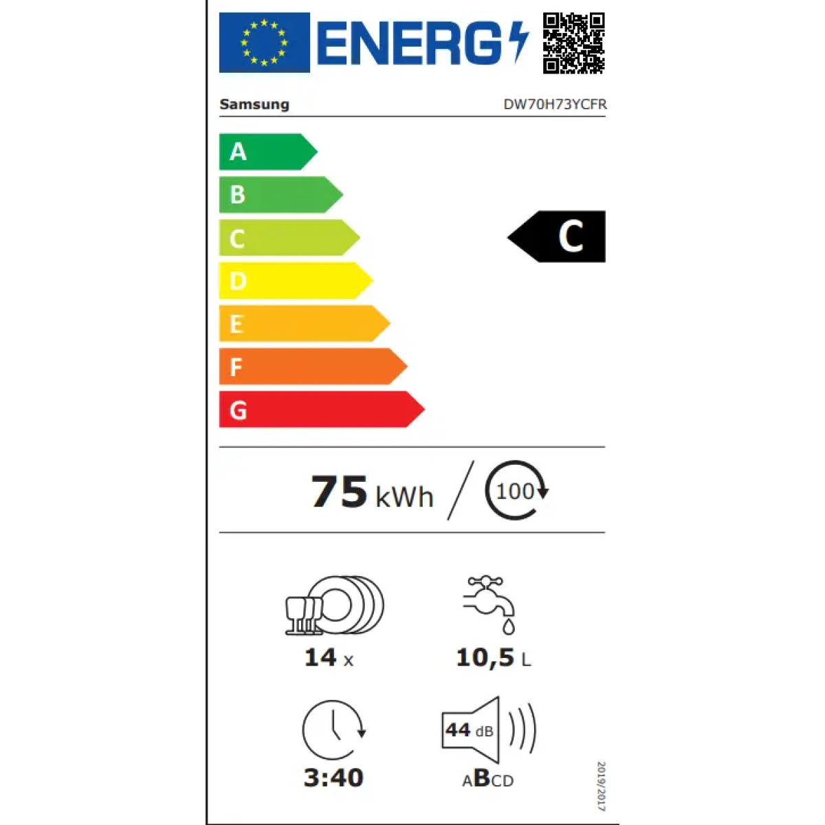 samsung dw70h73ycfr vrijstaand vaatwasser 60cm inox grijs energielabel c 14 couverts - afbeelding 9