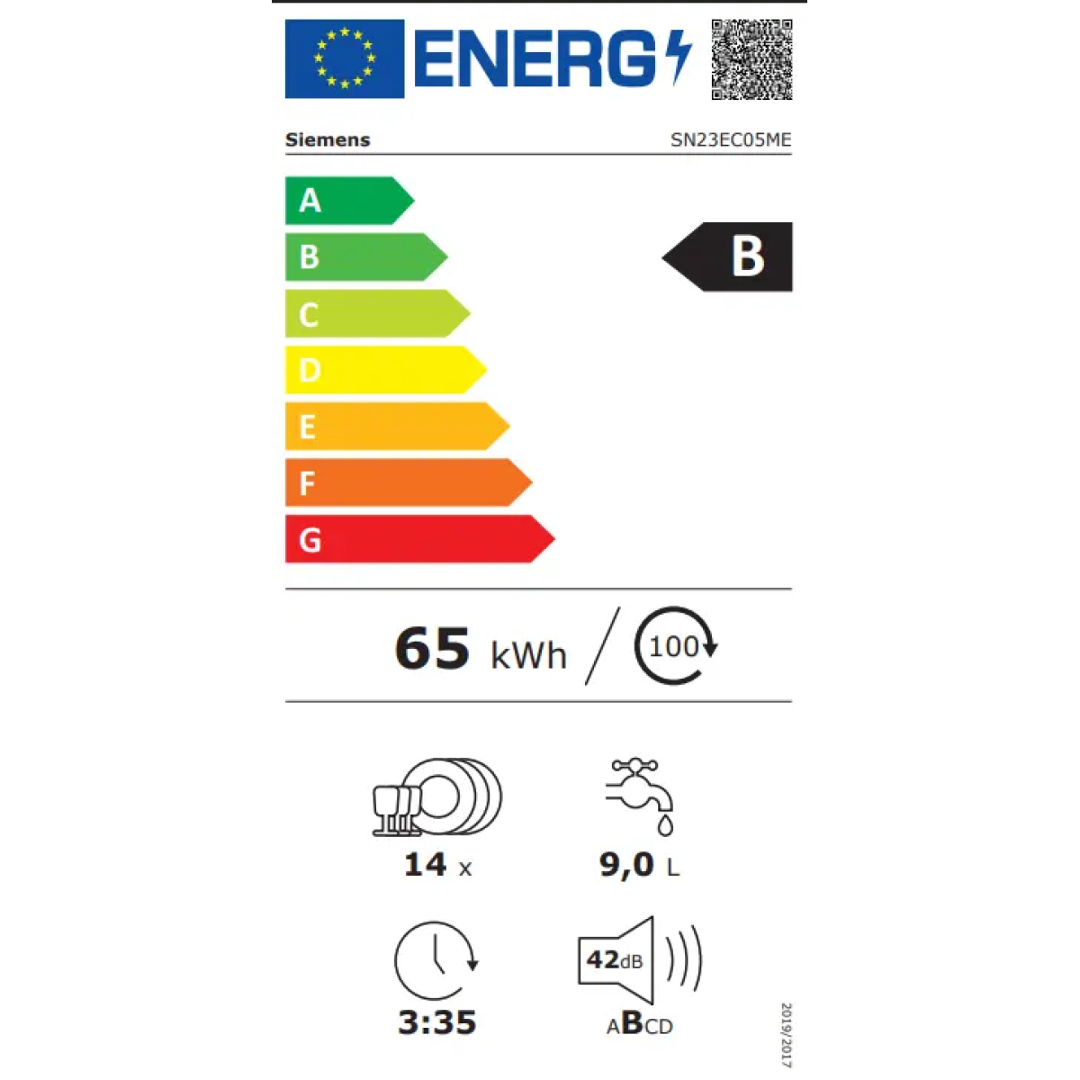 siemens sn23ec05me iq300 vrijstaand vaatwasser 60cm - anti vingerafdrukstaal geborsteld zwart - b - afbeelding 14