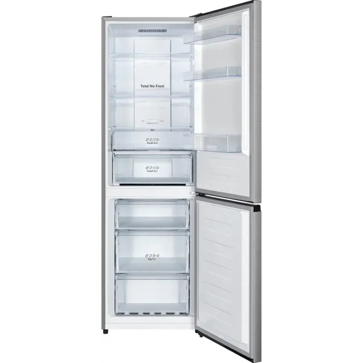 hisense rb3n300neca - rvs - vrijstaande koel-vriescombinatie - 186 cm hoog - 304 liter - energielabel a - geluidsniveau 35 db - led display - fastfreeze - deuralarm - interverter compressor - vakantiemodus