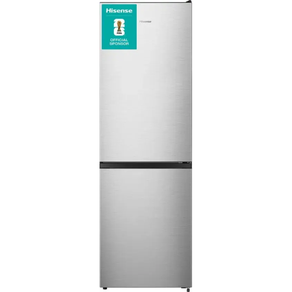 hisense rb3n300neca - rvs - vrijstaande koel-vriescombinatie - 186 cm hoog - 304 liter - energielabel a - geluidsniveau 35 db - led display - fastfreeze - deuralarm - interverter compressor - vakantiemodus