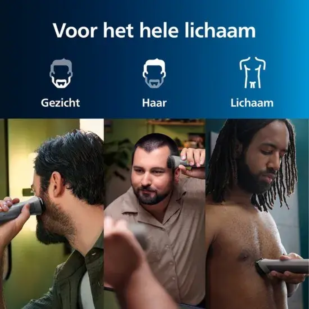 philips all-in-one series 5000 - 10-in-1 multigroom - baardtrimmer - voor gezicht, lichaam en haar - lichtgrijs - mg5920/15