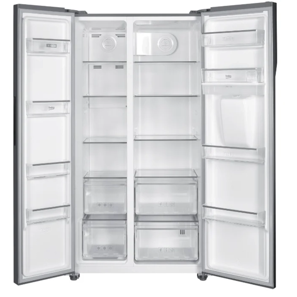beko gno5322wdxpn amerikaanse koelkast side by side - inox/grijs - waterdispenser e 532l - afbeelding 3