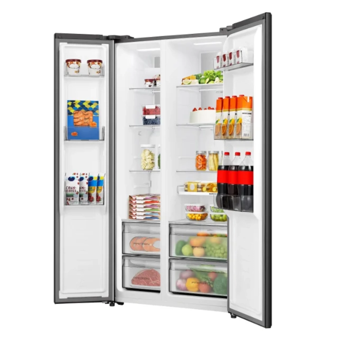hisense rs3p538nafe amerikaanse koelkast no frost - side by side - e - 527l - roestvrijstalen kleur - afbeelding 4