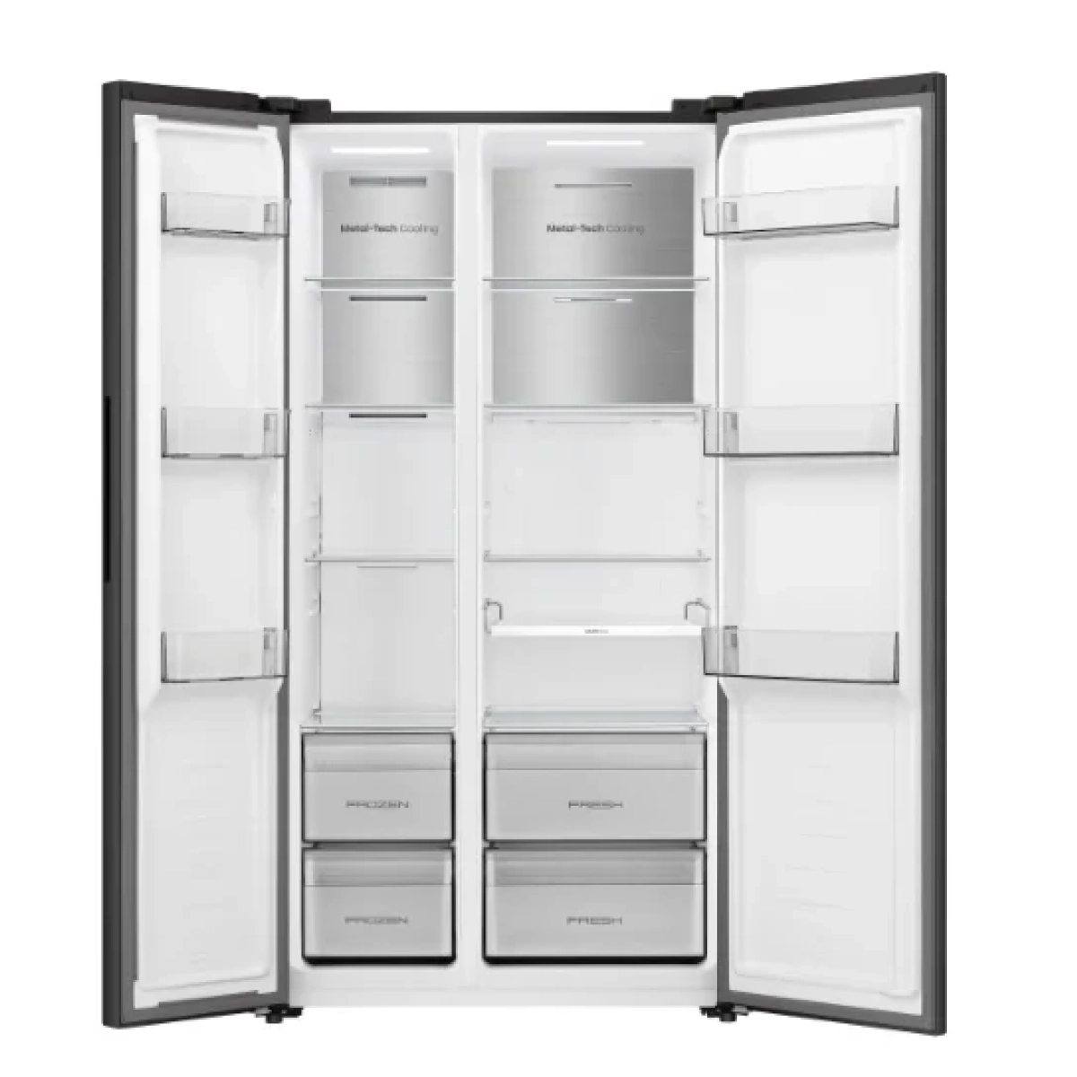 hisense rs3p538nafe amerikaanse koelkast no frost - side by side - e - 527l - roestvrijstalen kleur - afbeelding 6