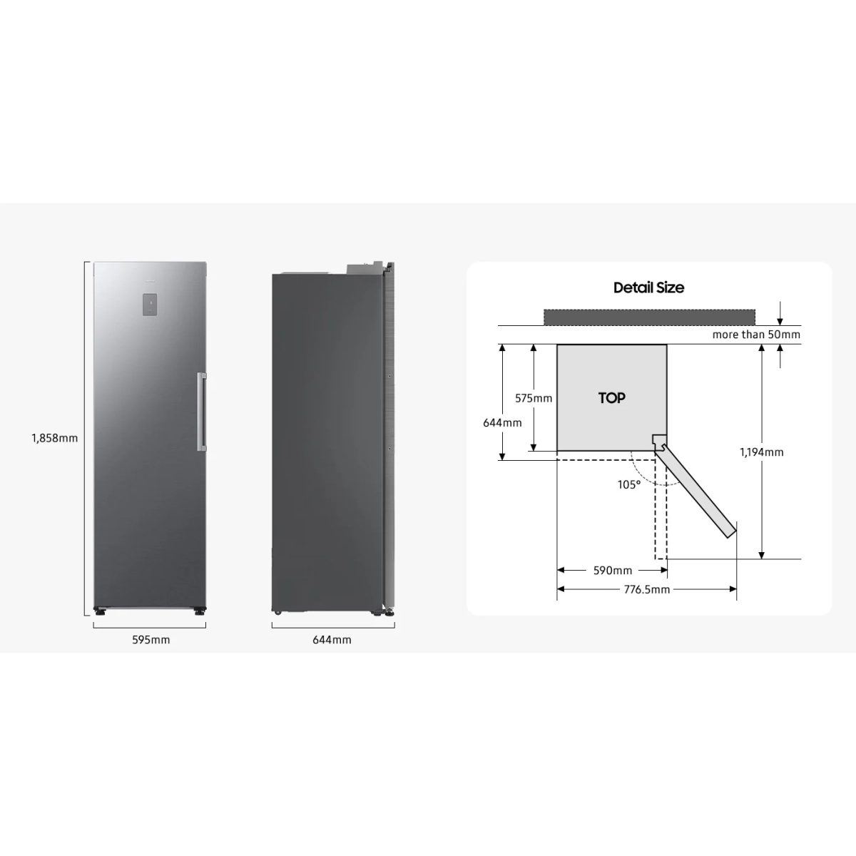 samsung rr70h39fef/ef 1 deur vrijstaand koelkast - metal cooling  - 387l e - afbeelding 12