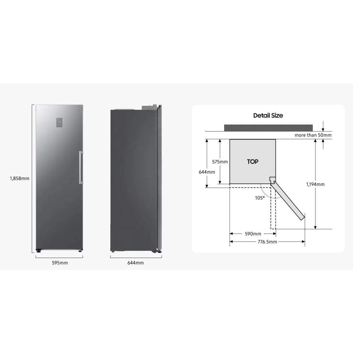 samsung rz70h32kef/ef 1 deur vrijstaand vriezer-all around cooling- nofrost 323l e - afbeelding 14