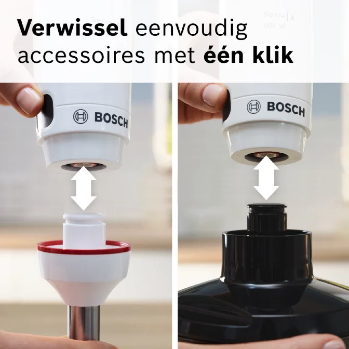 bosch msm4w220 ergomaster - staafmixer - 600w - inclusief hakmolen - wit/donkergrijs - afbeelding 3
