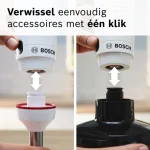 Bosch MSM4W220 ErgoMaster - Staafmixer - 600W - Inclusief Hakmolen - Wit/Donkergrijs - Afbeelding 3