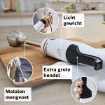 Bosch MSM4W220 ErgoMaster - Staafmixer - 600W - Inclusief Hakmolen - Wit/Donkergrijs - Afbeelding 8