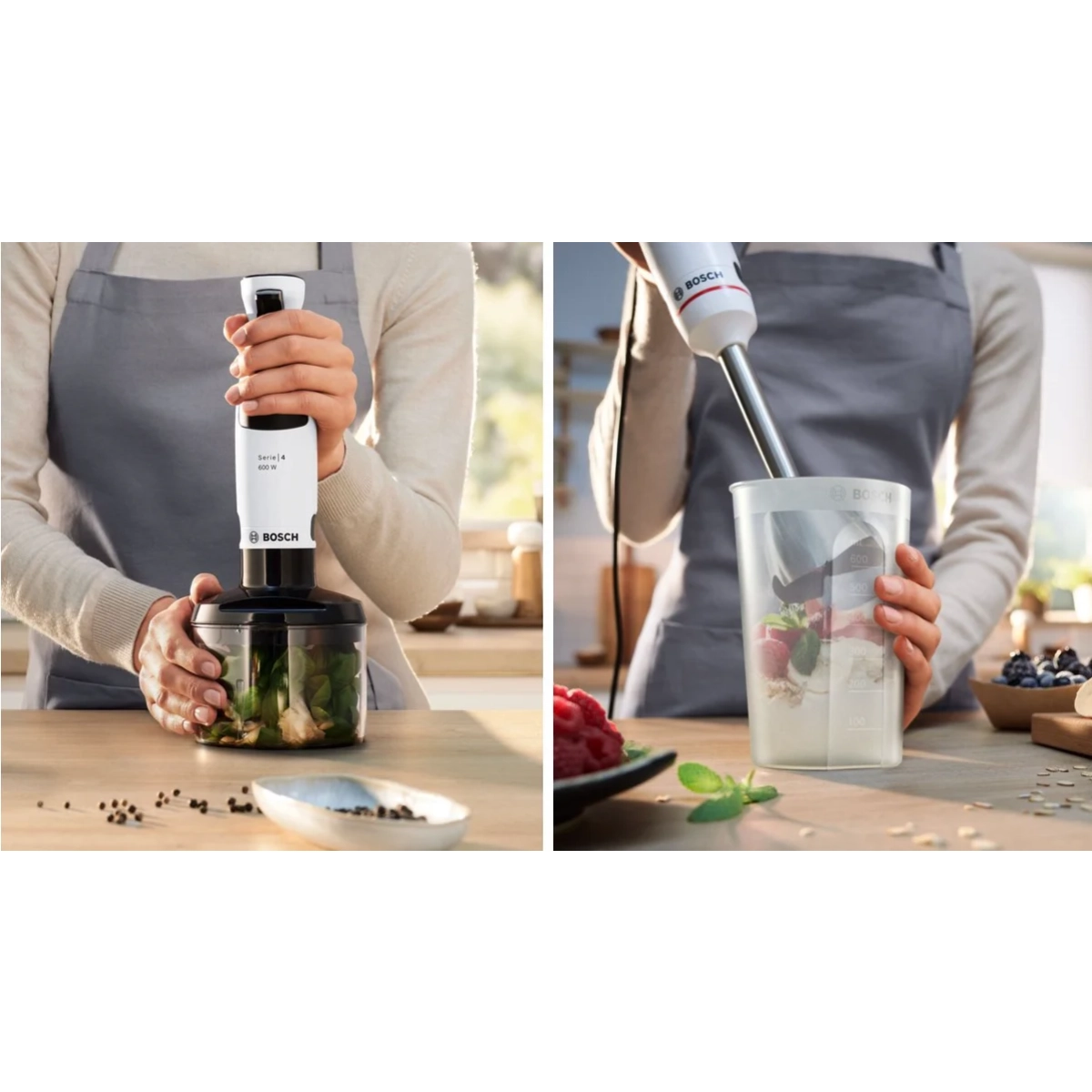 bosch msm4w220 ergomaster - staafmixer - 600w - inclusief hakmolen - wit/donkergrijs - afbeelding 4