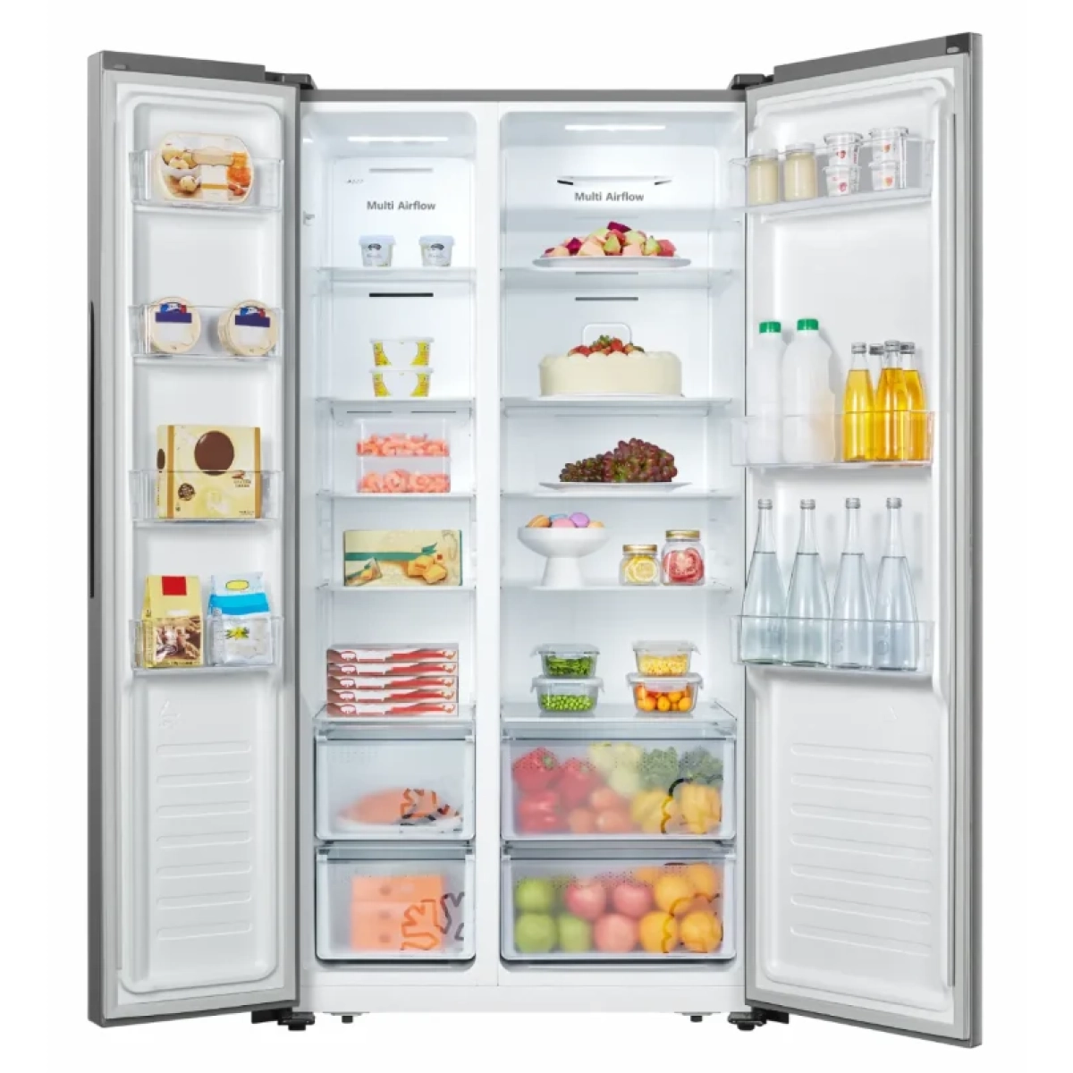 hisense ms91518cc amerikaanse koelkast nofrost - side by side - 519l - c - roestvrijstalen kleur - afbeelding 4