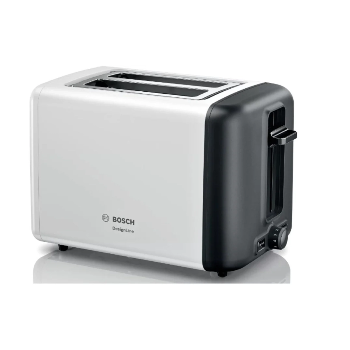 bosch tat3p421 - designline - broodrooster - wit/zwart - afbeelding 2